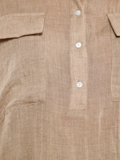 Usha Damen Bluse in beige - Ausschnitt: ohne Kragen