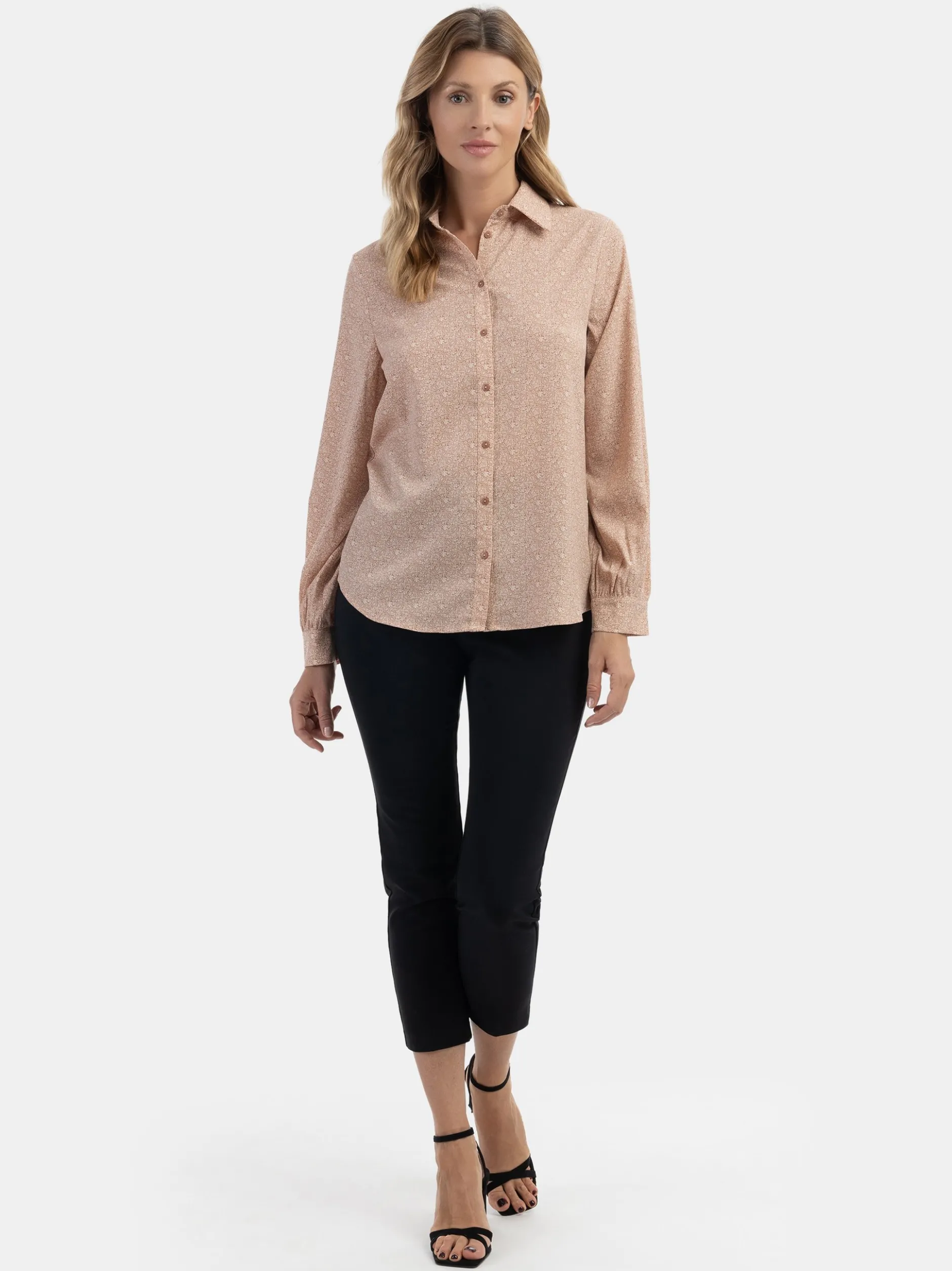 Usha Damen Bluse in beige - Ausschnitt: ohne Kragen