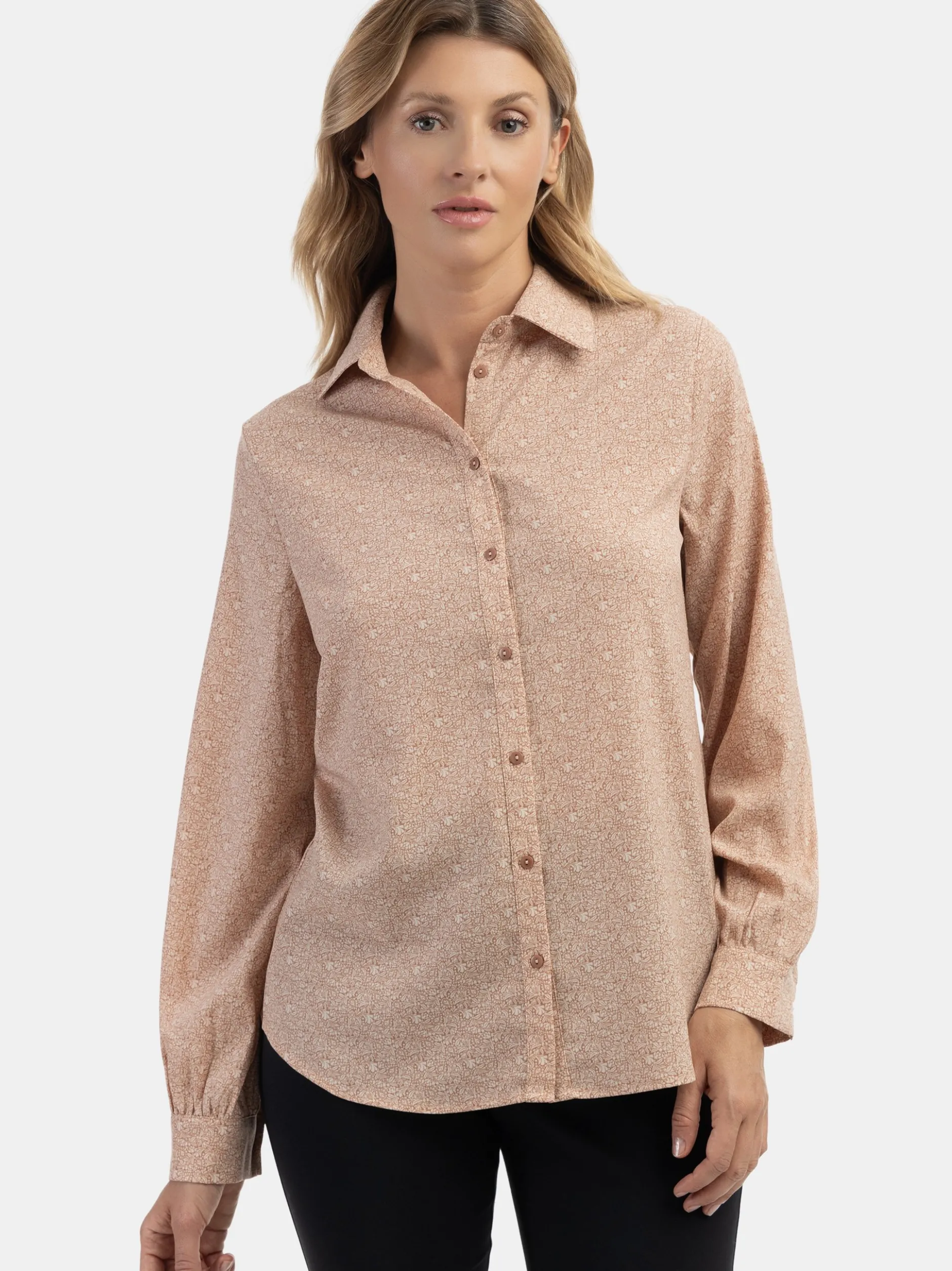 Usha Damen Bluse in beige - Ausschnitt: ohne Kragen