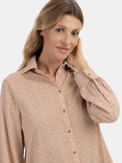 Usha Damen Bluse in beige - Ausschnitt: ohne Kragen
