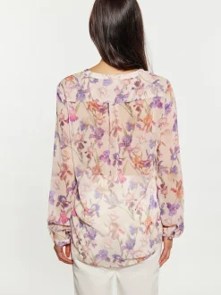 Usha Damen Bluse in beige - Ausschnitt: V-Ausschnitt