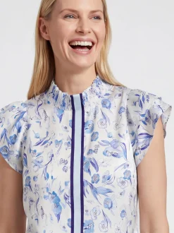 Usha Damen Bluse in blau