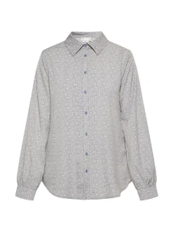 Usha Damen Bluse in blau - Ausschnitt: ohne Kragen