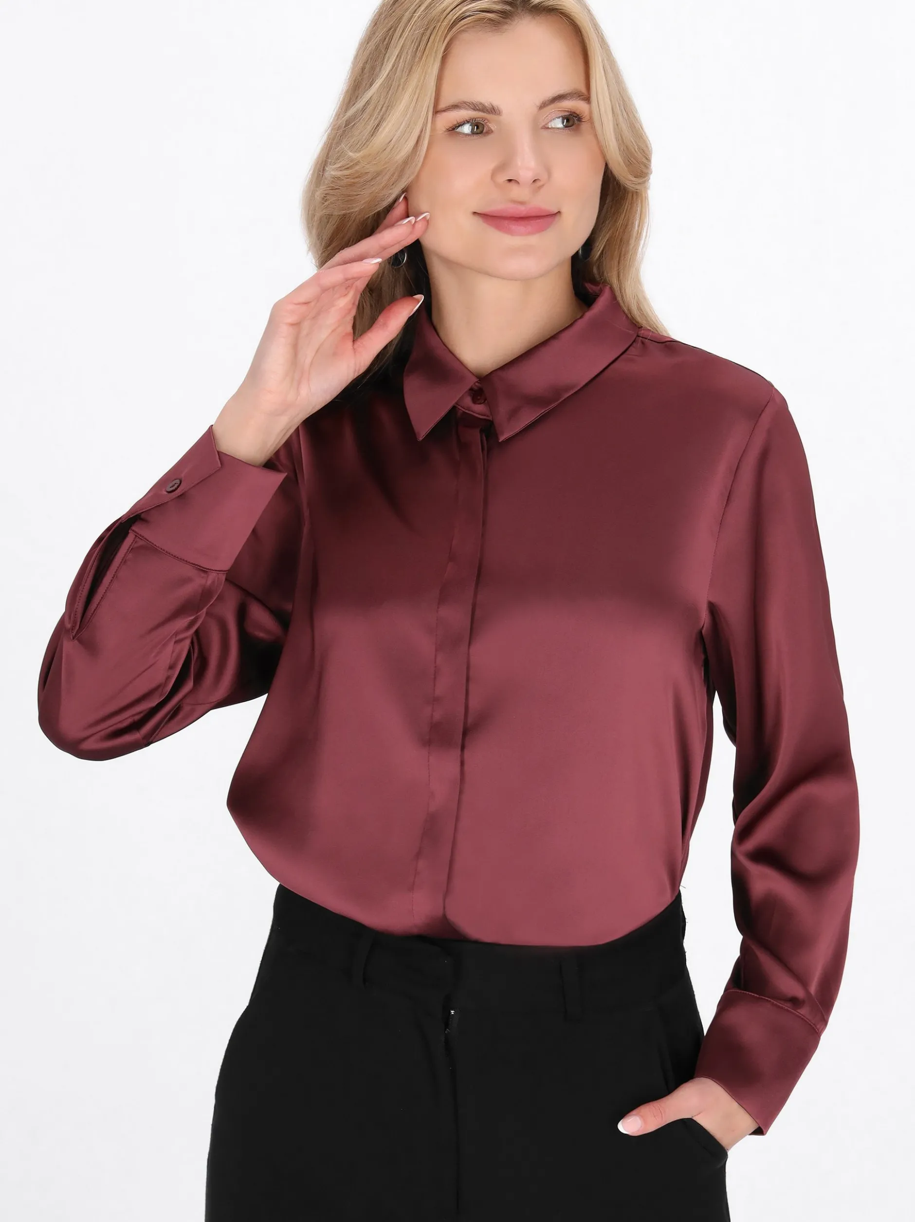 Usha Damen Bluse in bordeaux