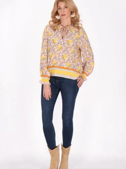 Usha Damen Bluse in gelb