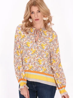 Usha Damen Bluse in gelb