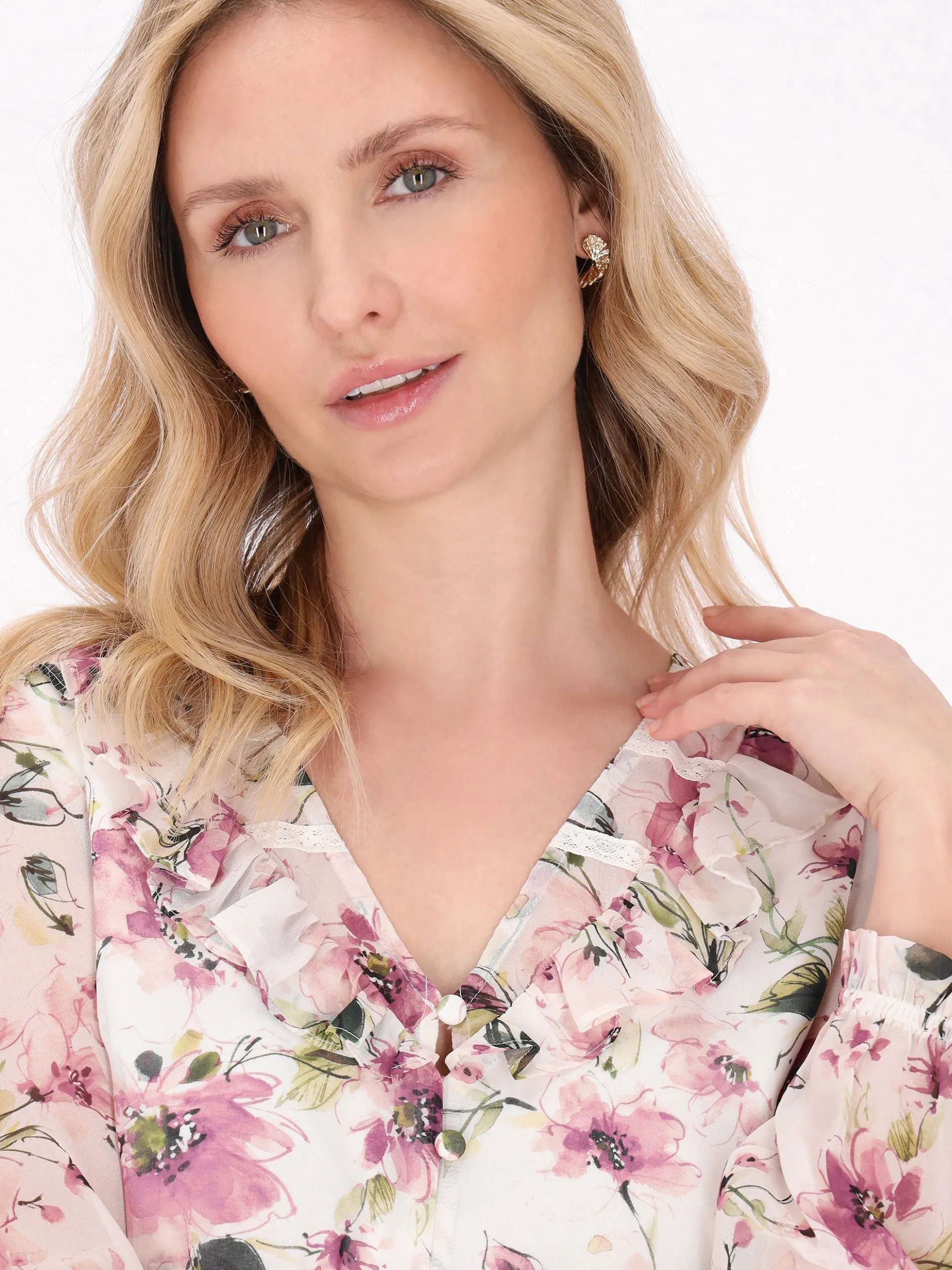 Usha Damen Bluse in mehrfarbig