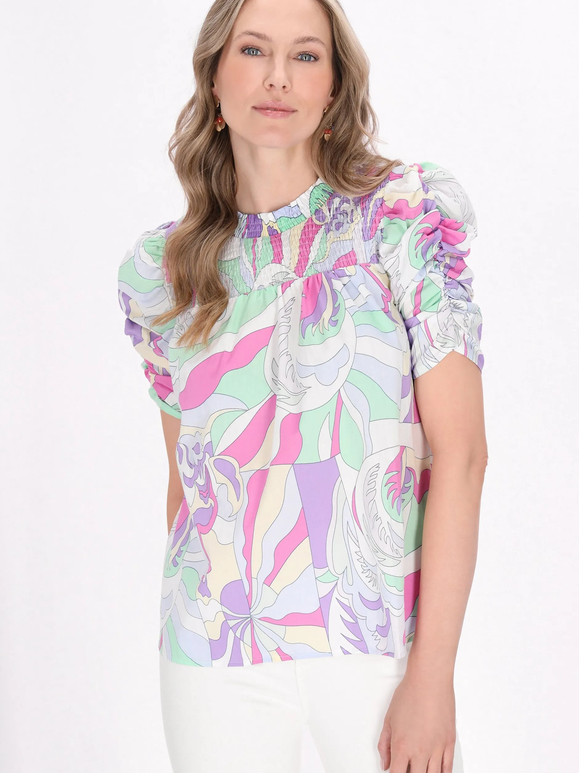 Usha Damen Bluse in mehrfarbig
