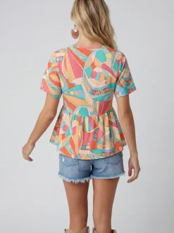 Usha Damen Bluse in mehrfarbig