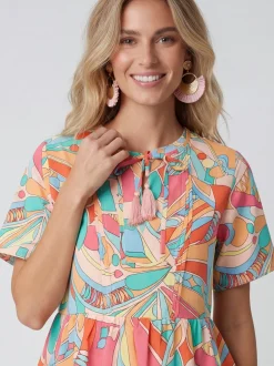 Usha Damen Bluse in mehrfarbig