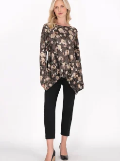 Usha Damen Bluse in mehrfarbig - Ausschnitt: Rundhals
