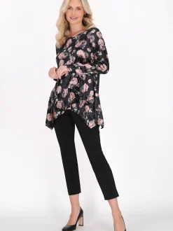 Usha Damen Bluse in mehrfarbig - Ausschnitt: Rundhals