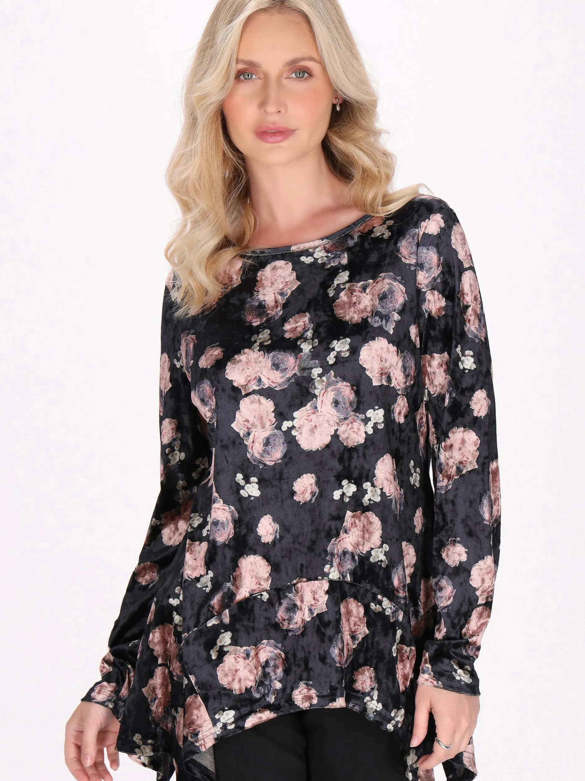 Usha Damen Bluse in mehrfarbig - Ausschnitt: Rundhals