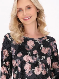 Usha Damen Bluse in mehrfarbig - Ausschnitt: Rundhals