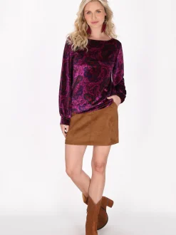 Usha Damen Bluse in mehrfarbig - Ausschnitt: Rundhals