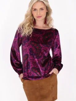 Usha Damen Bluse in mehrfarbig - Ausschnitt: Rundhals