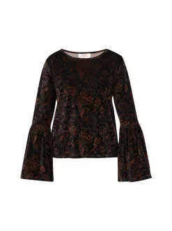 Usha Damen Bluse in purple - Ausschnitt: Rundhals