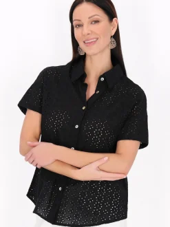 Usha Damen Bluse in schwarz