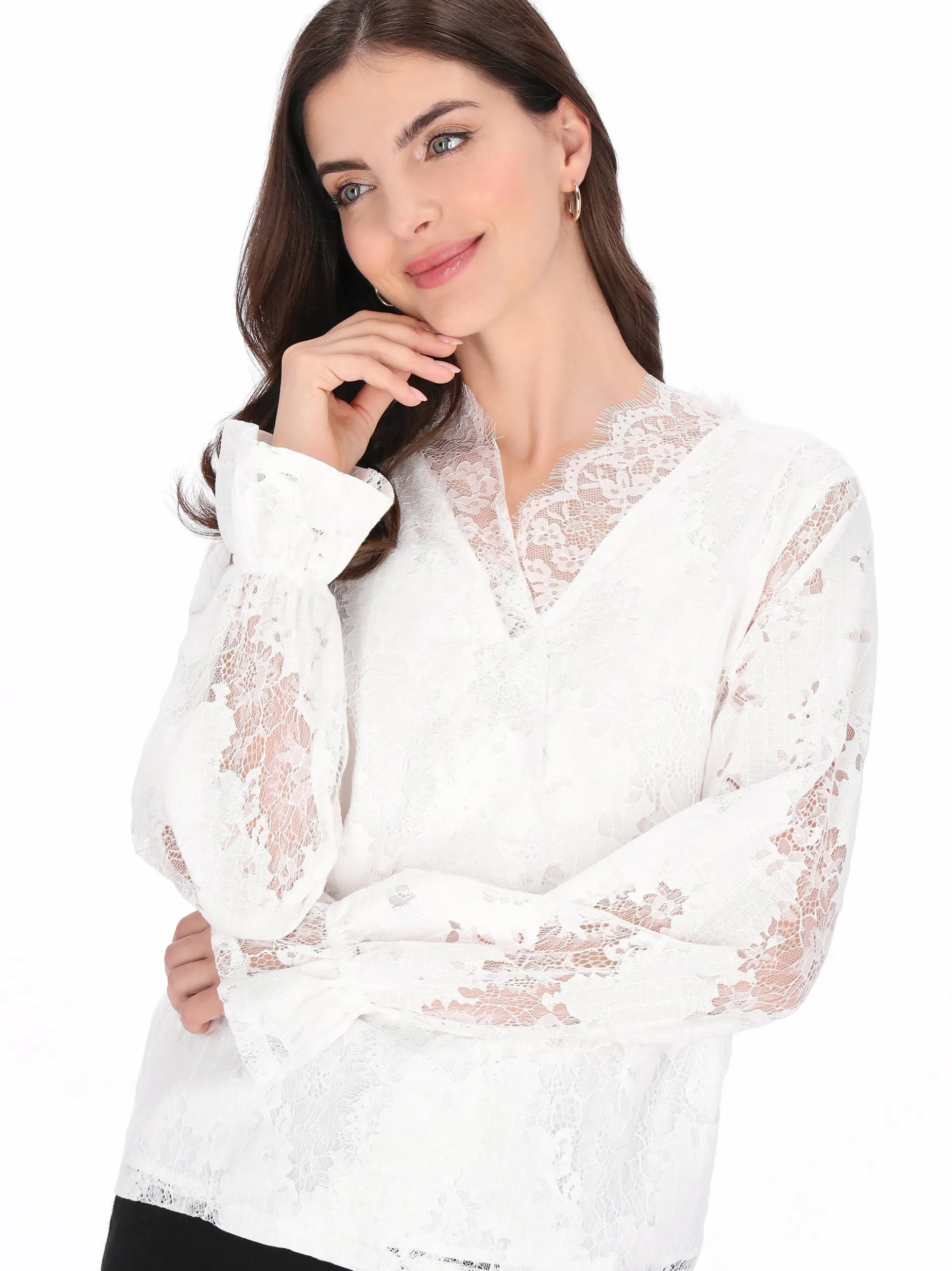 Usha Damen Bluse in weiß