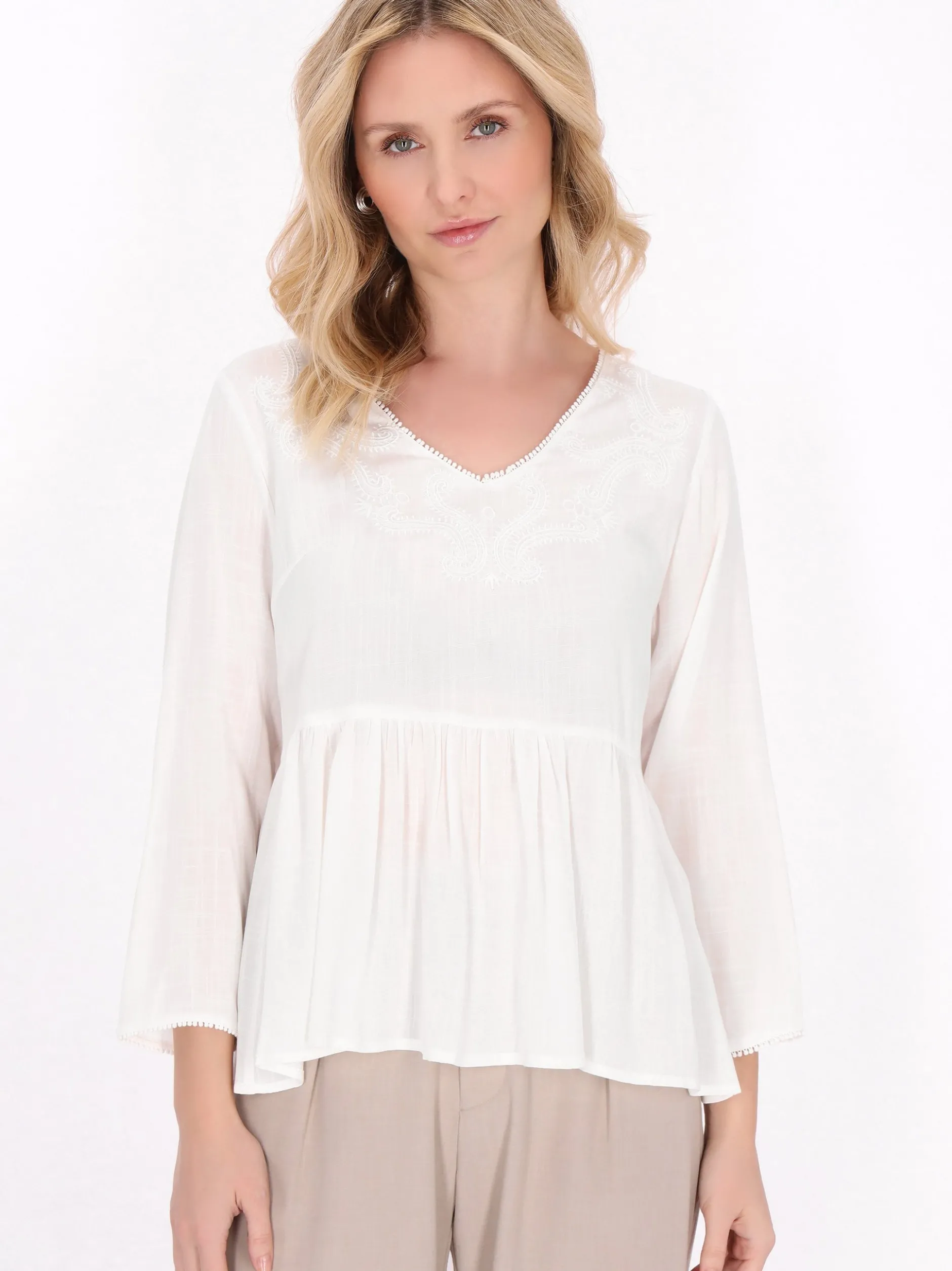 Usha Damen Bluse in weiß