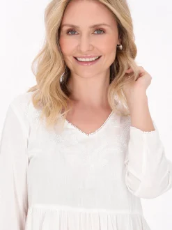 Usha Damen Bluse in weiß