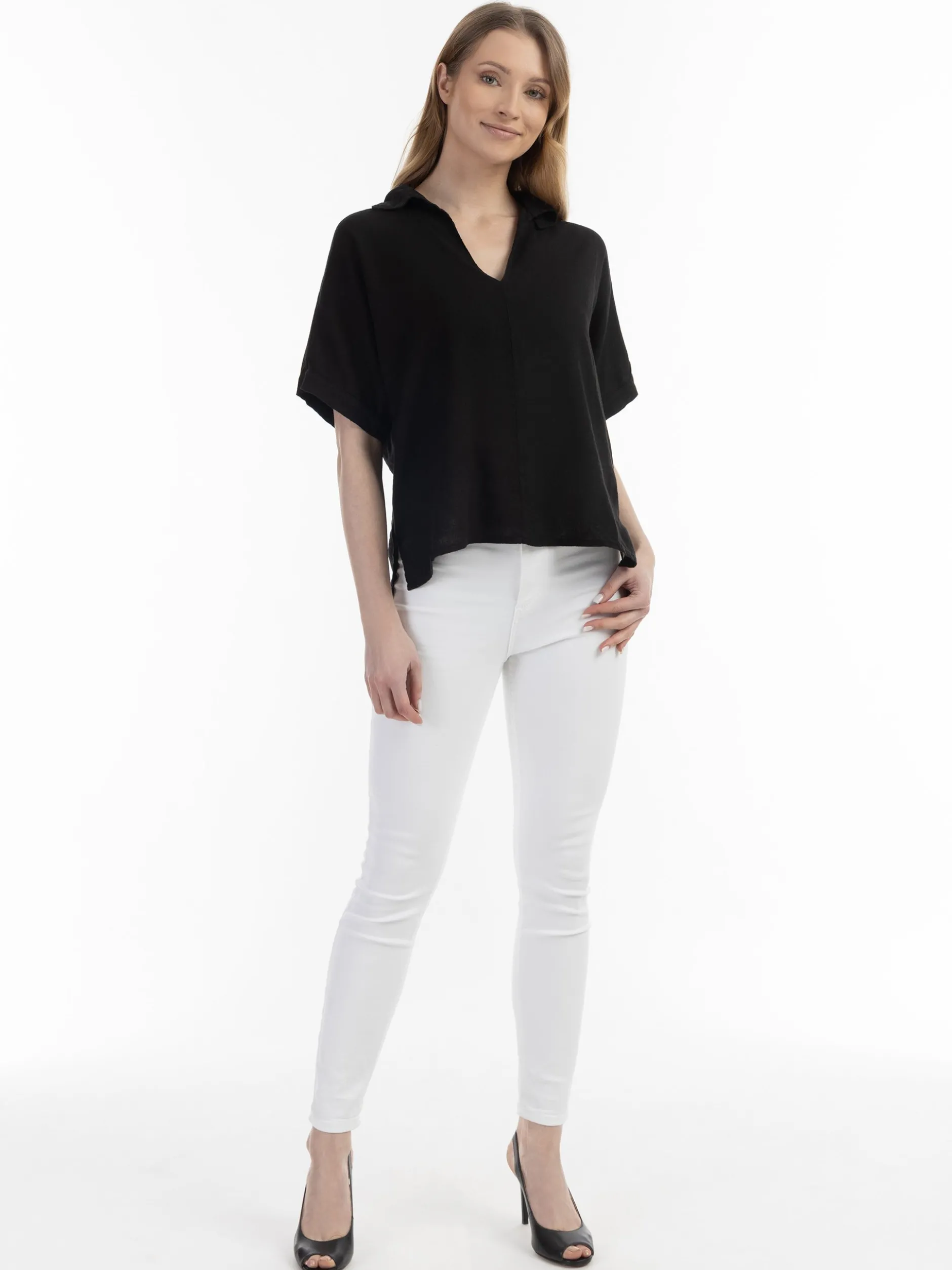 Usha Damen Blusenshirt in schwarz