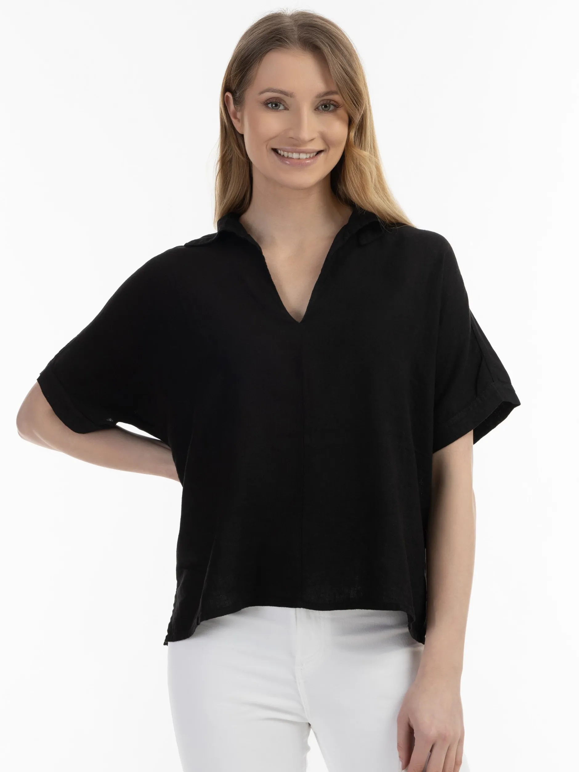 Usha Damen Blusenshirt in schwarz