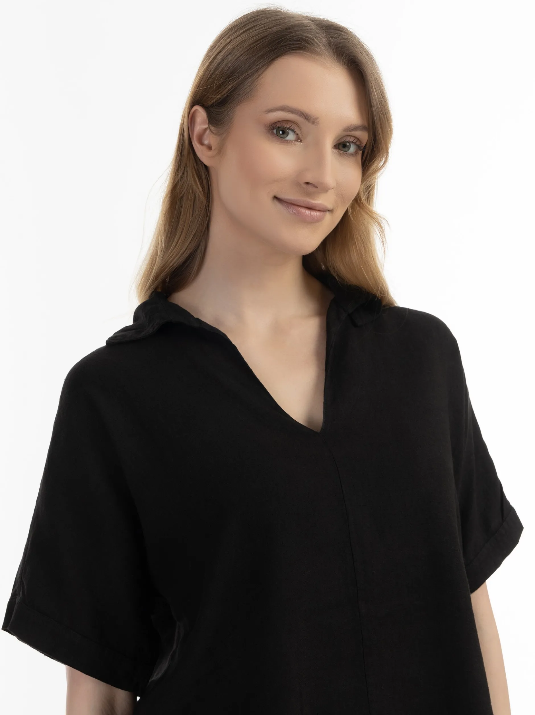 Usha Damen Blusenshirt in schwarz
