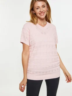 Usha Damen Hemd in rosa - Ausschnitt: Rundhals
