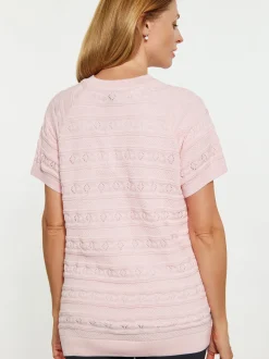 Usha Damen Hemd in rosa - Ausschnitt: Rundhals