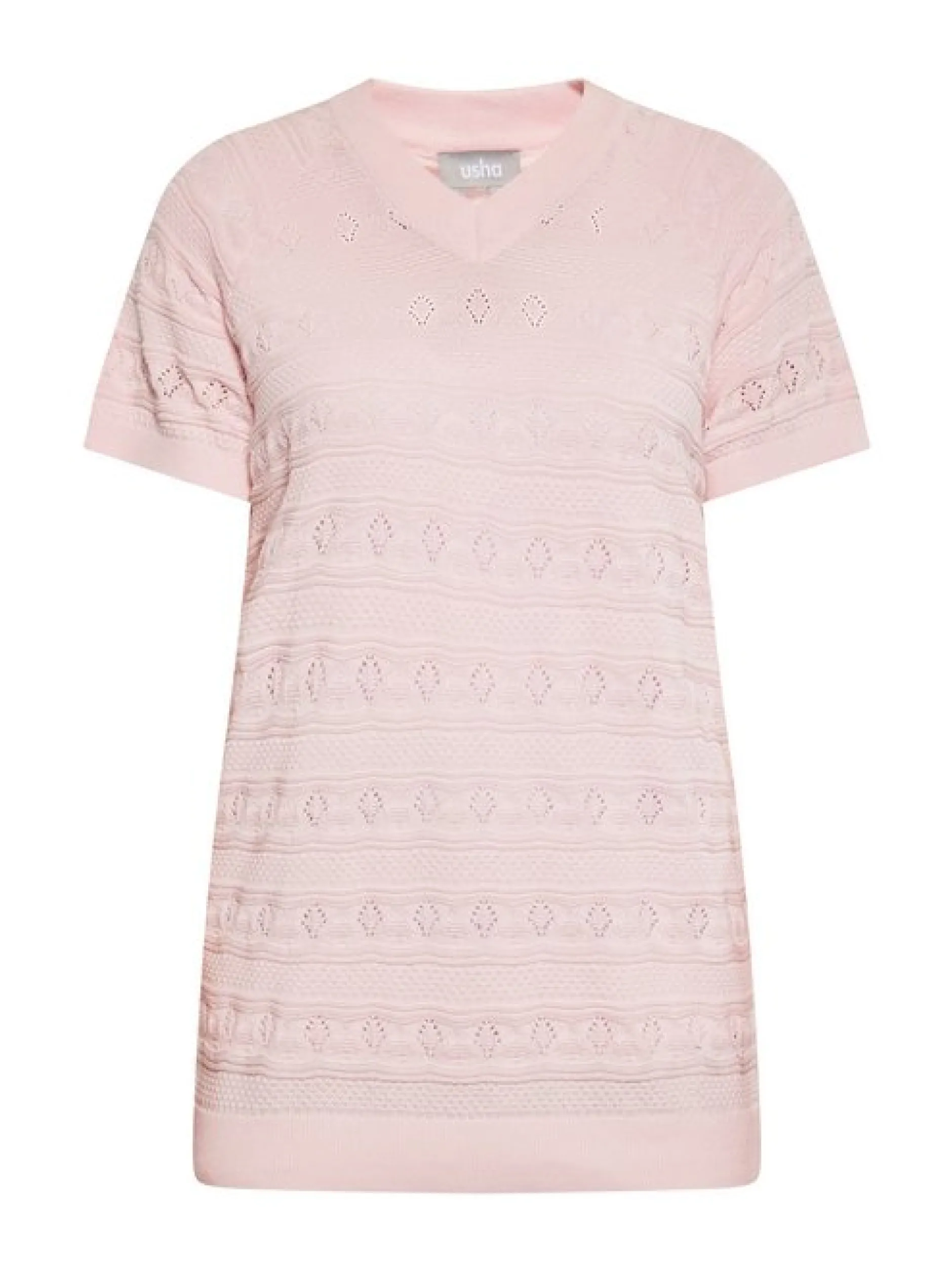 Usha Damen Hemd in rosa - Ausschnitt: Rundhals
