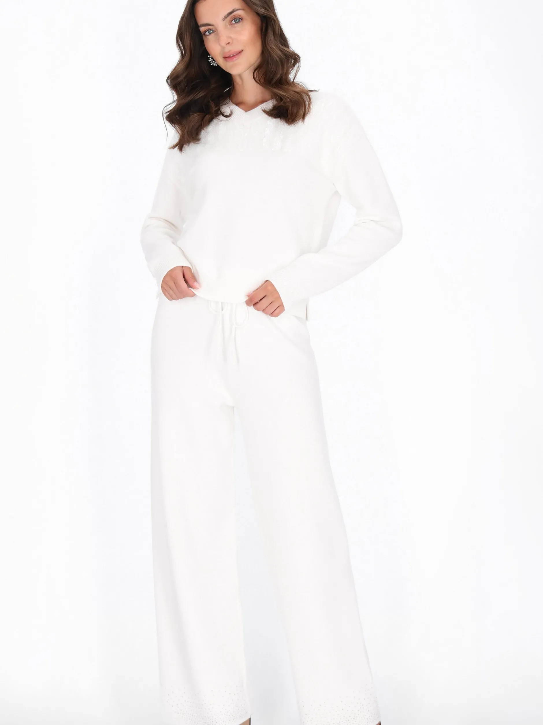 Usha Damen Hose in weiß