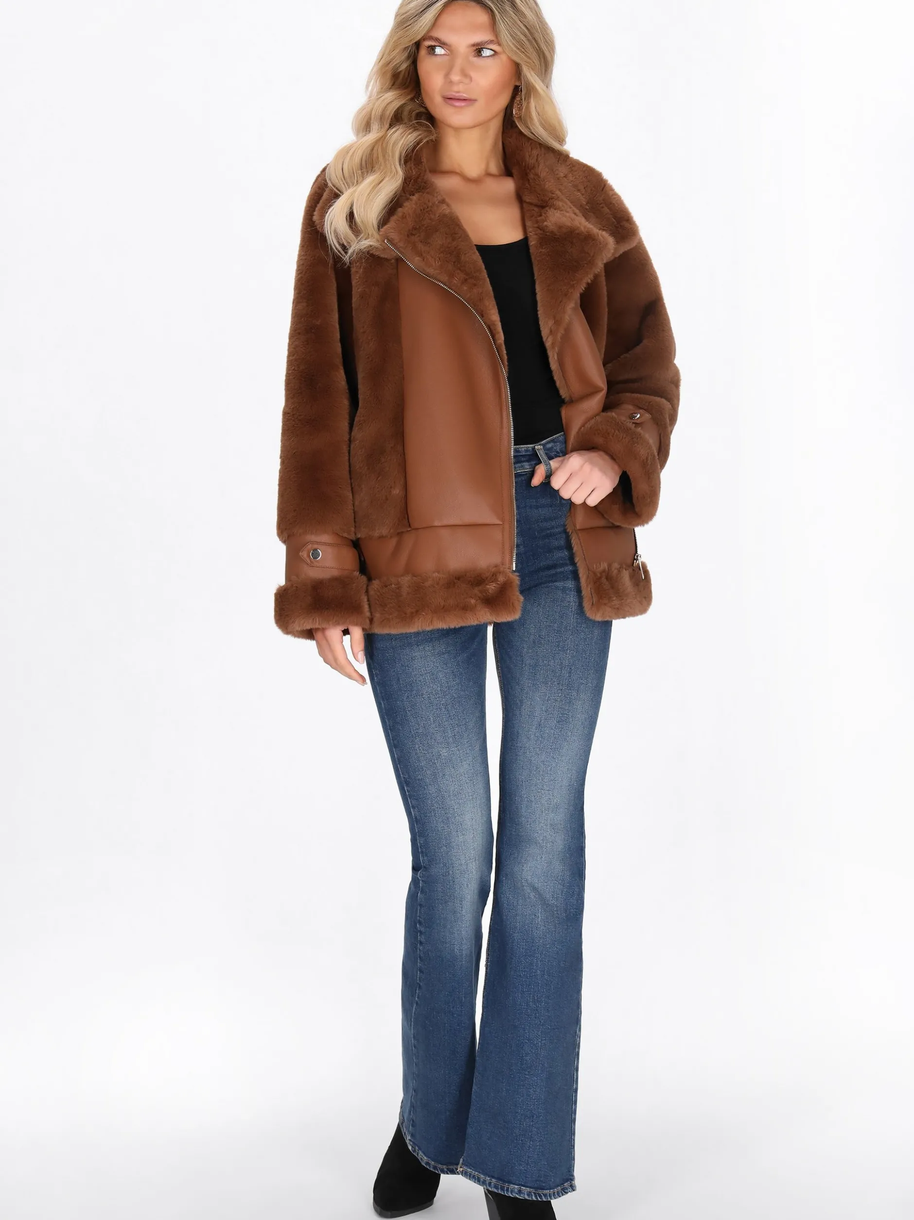 Usha Damen Jacke in cognac
