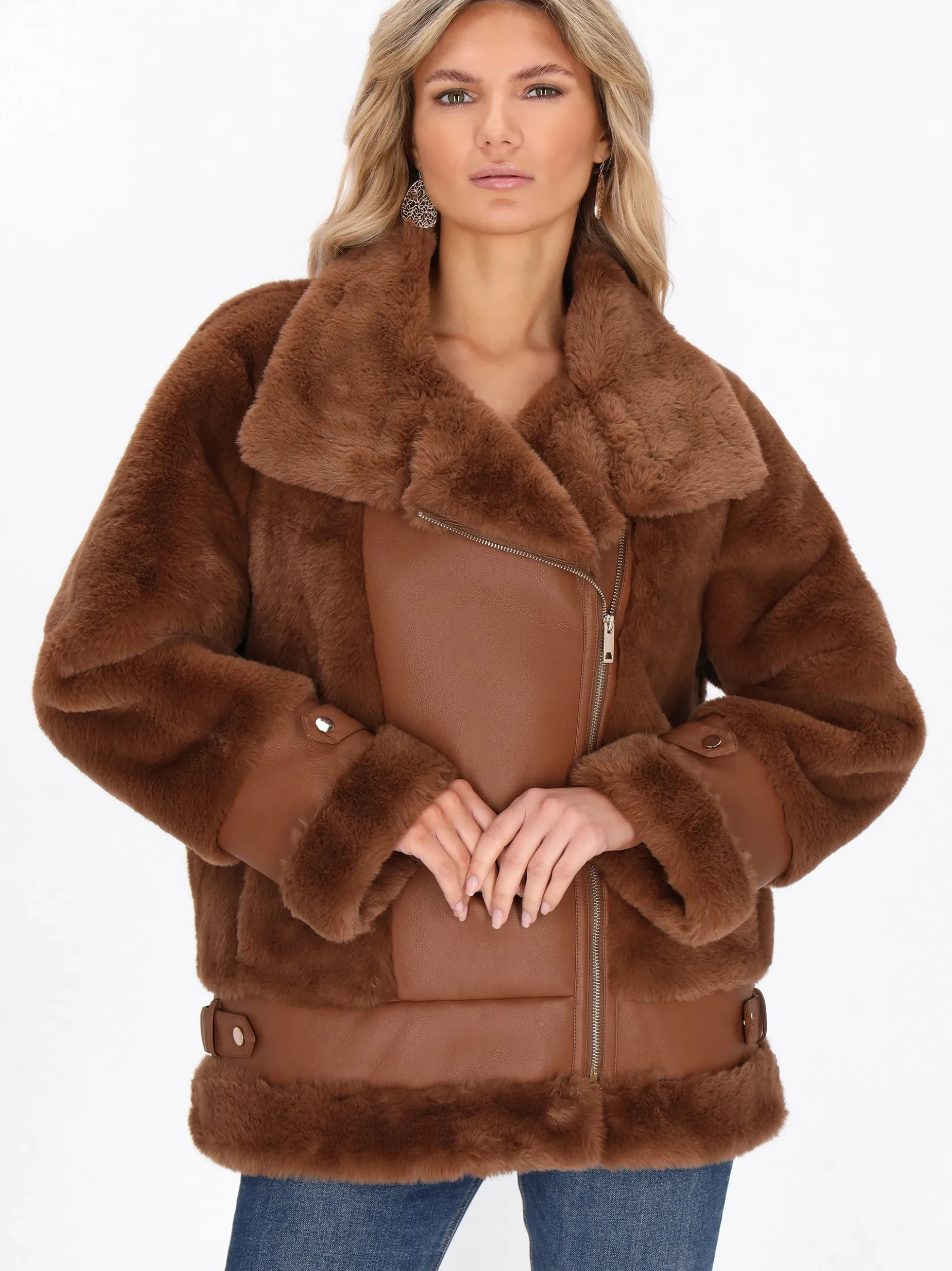 Usha Damen Jacke in cognac