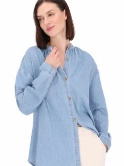 Usha Damen Jeansbluse in blau