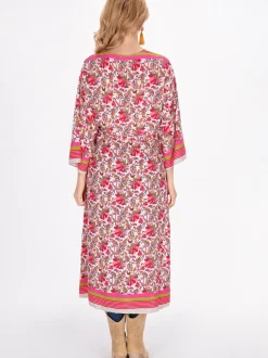 Usha Damen Kimono in rot - Länge: mittel