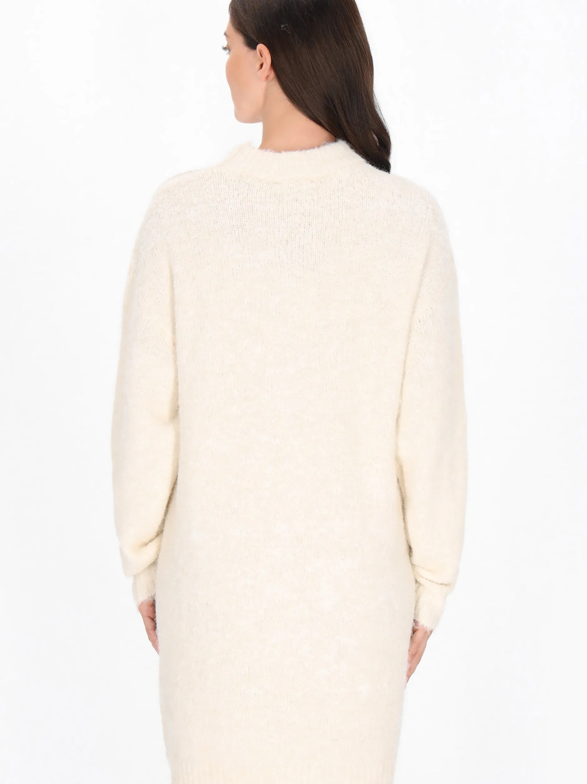 Usha Damen Kleid in beige - Ausschnitt: Rundhals