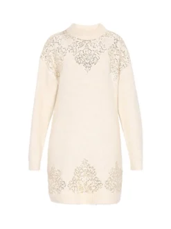 Usha Damen Kleid in beige - Ausschnitt: Rundhals