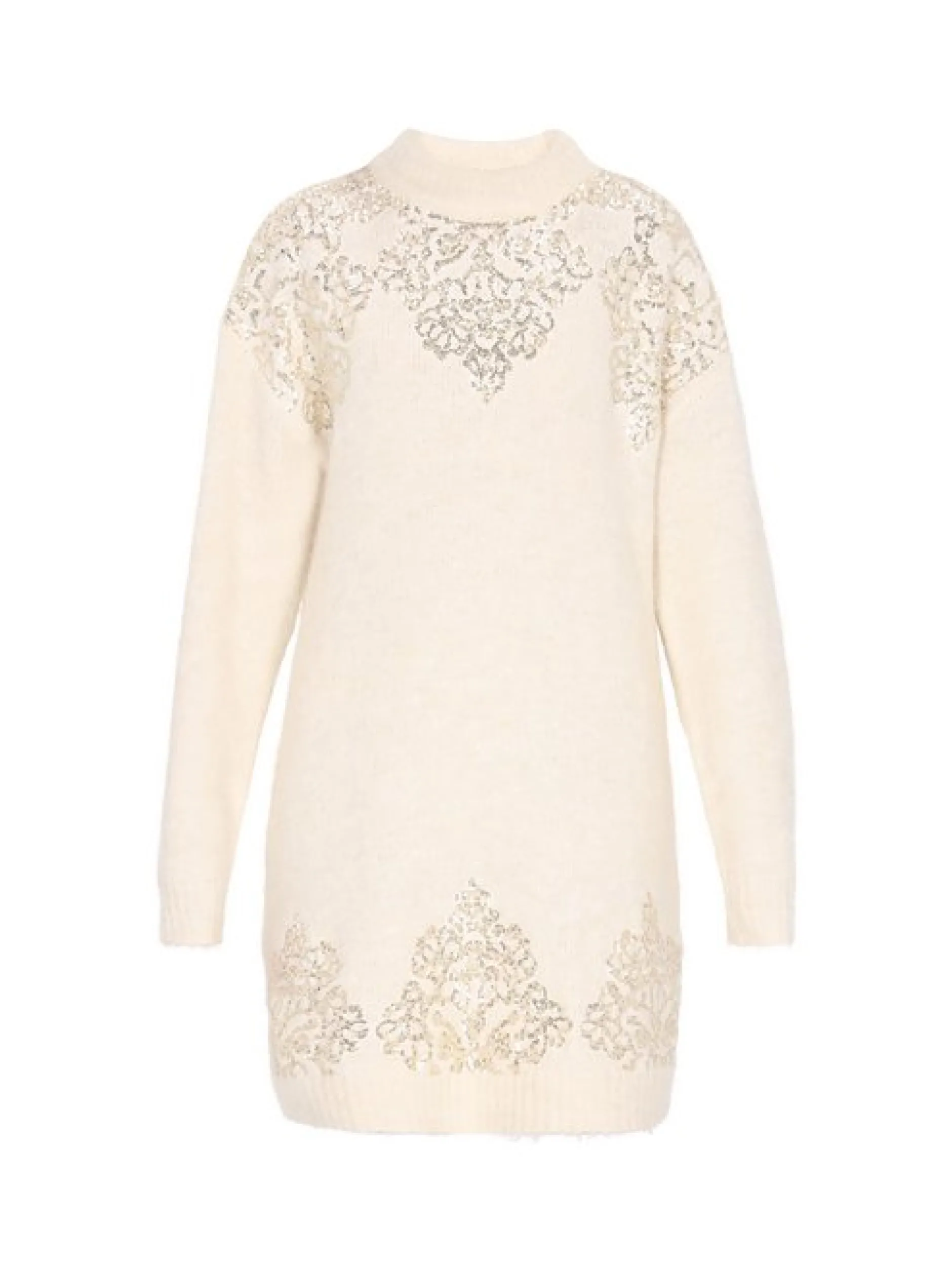 Usha Damen Kleid in beige - Ausschnitt: Rundhals