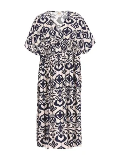 Usha Damen Kleid in blau - Länge: mittel