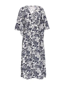 Usha Damen Kleid in blau - Länge: mittel