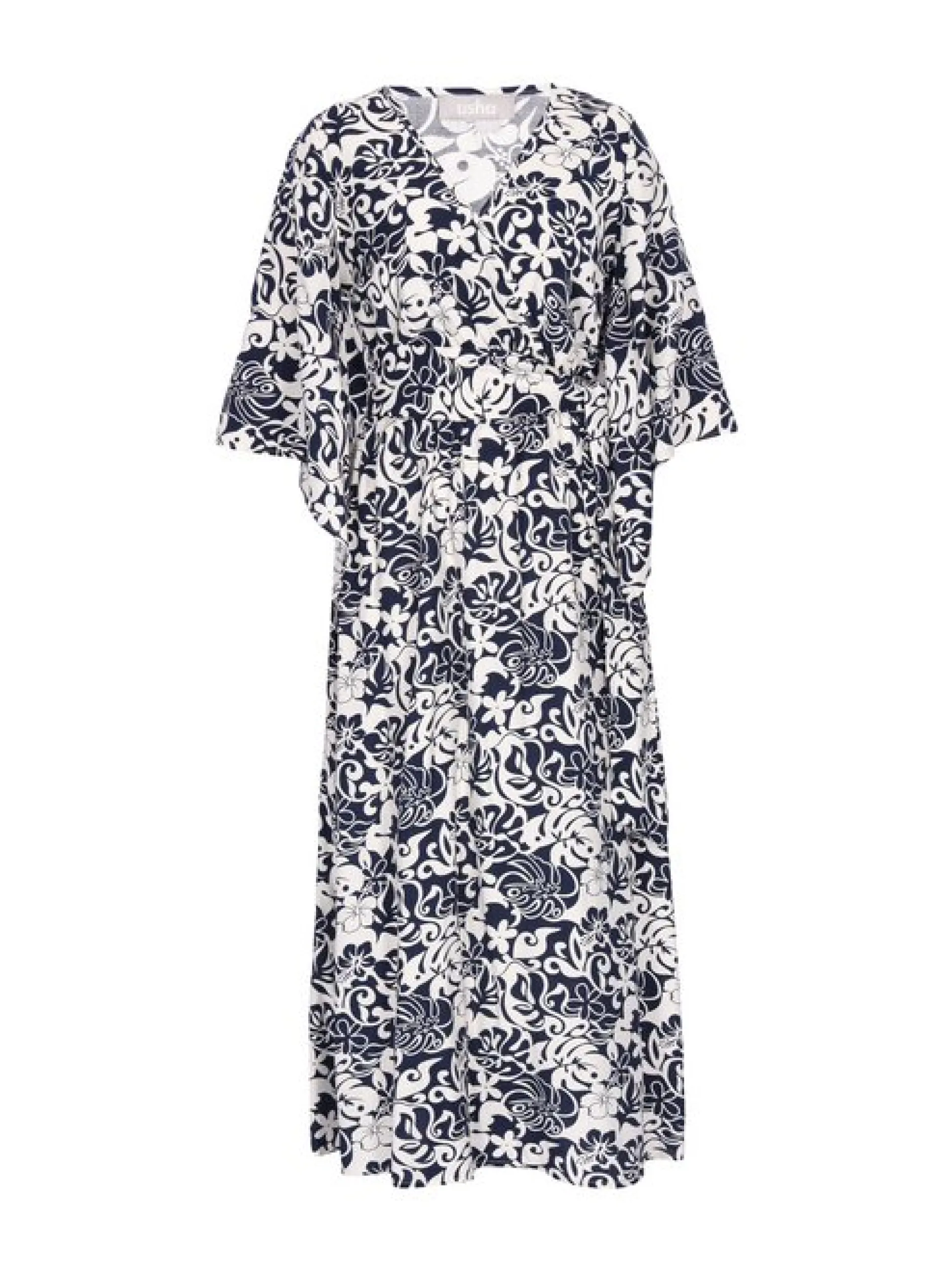 Usha Damen Kleid in blau - Länge: mittel