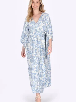 Usha Damen Kleid in blau - Länge: mittel