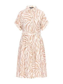 Usha Damen Kleid in ecru - Länge: mittel