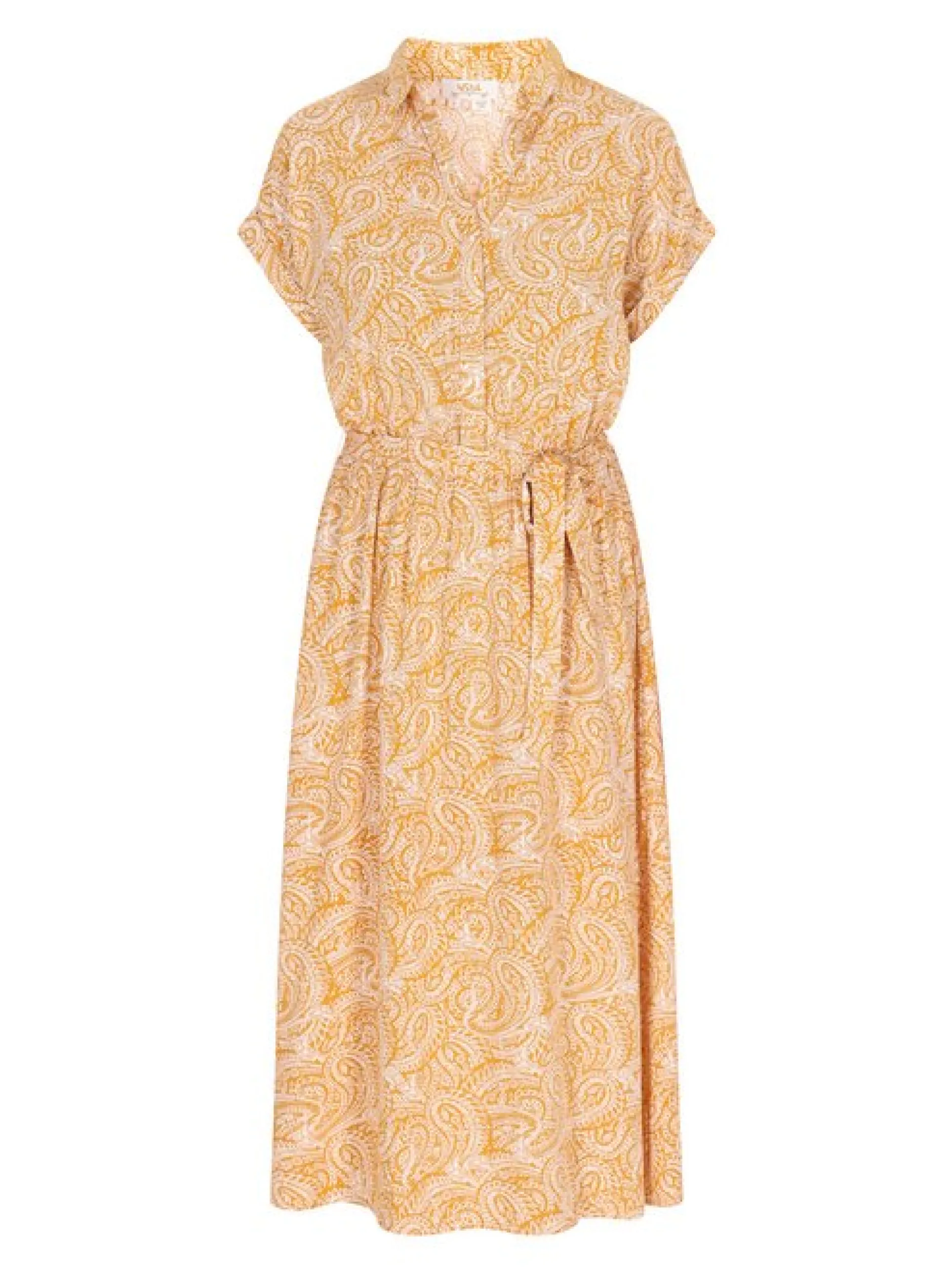 Usha Damen Kleid in gelb - Länge: mittel