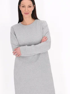 Usha Damen Kleid in grau - Ausschnitt: Rundhals
