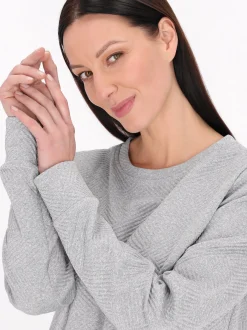 Usha Damen Kleid in grau - Ausschnitt: Rundhals