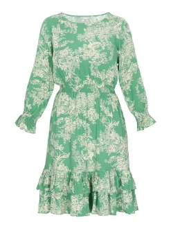 Usha Damen Kleid in grün - Länge: mittel