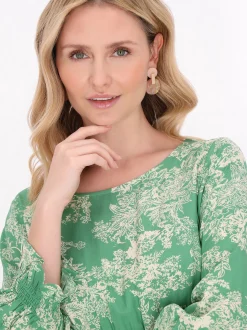 Usha Damen Kleid in grün - Länge: mittel
