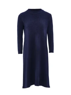 Usha Damen Kleid in marine - Ausschnitt: Rundhals
